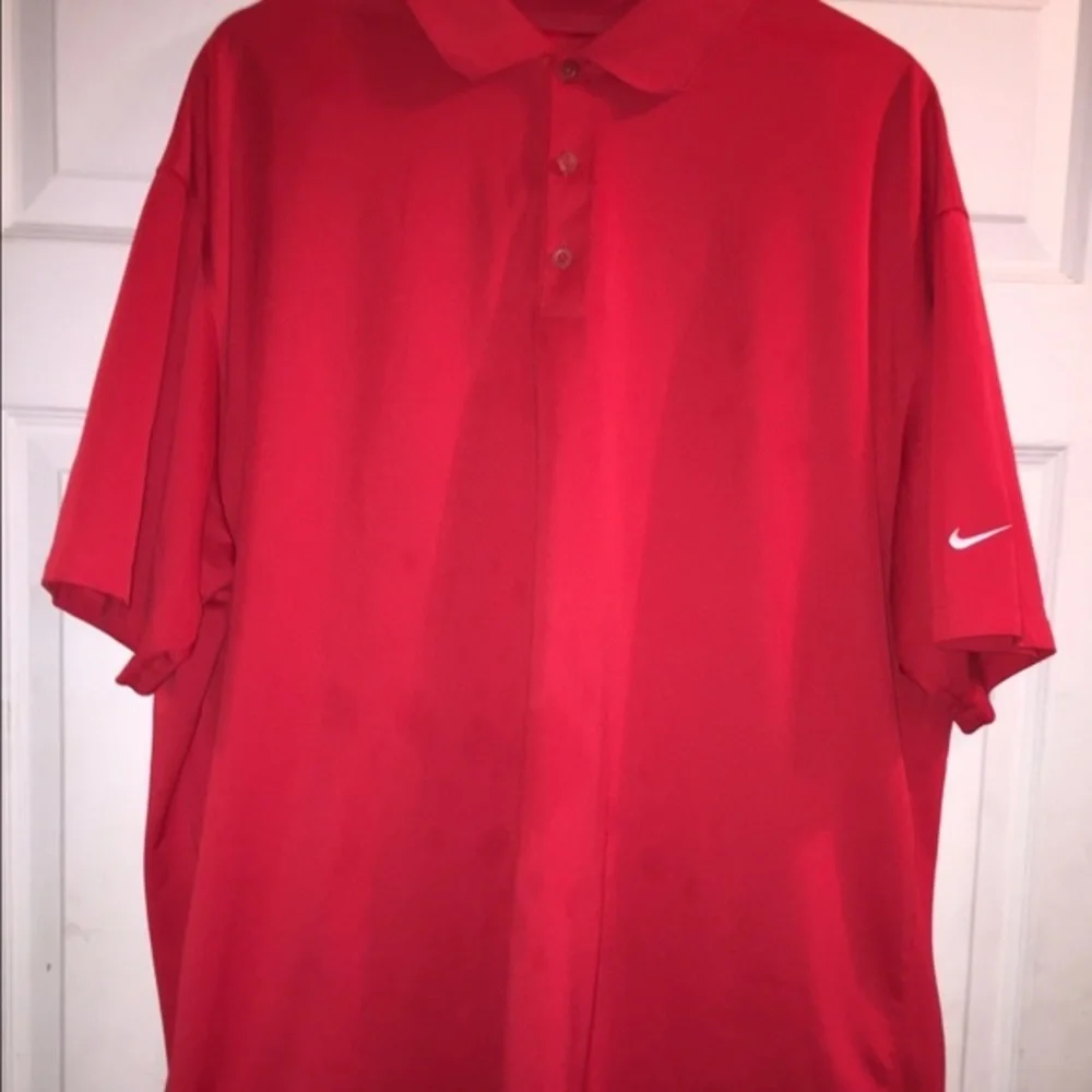 MEN Nike golf red polo shirt large top
